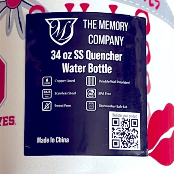 Brand New The Memory Company Ohio State 34 Oz Stainless Steel Water Bottle - Picture 2 of 10